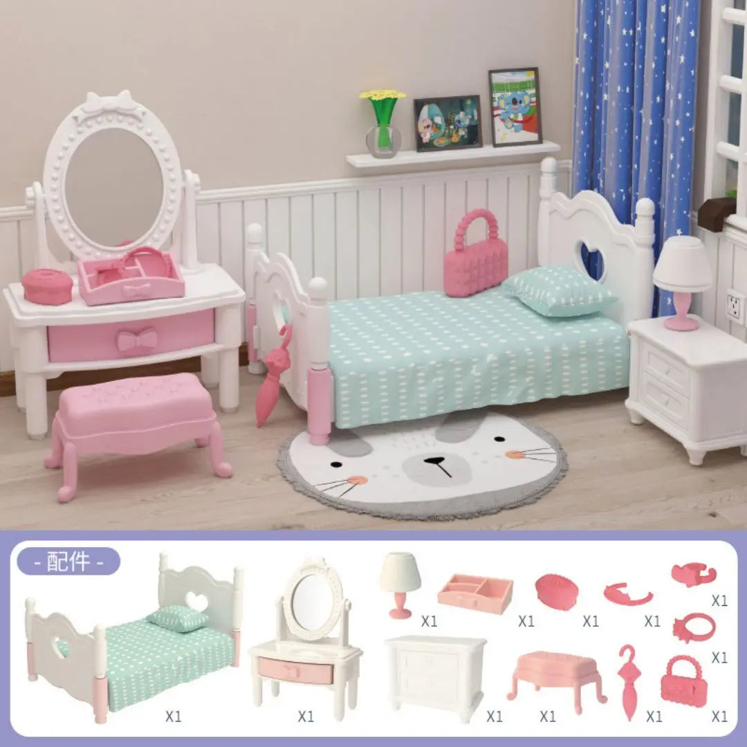 Miniature Items Dollhouse Furniture Accessories Living Room Bedroom Supermarket Shopping Games Family Interaction Doll Kids Toys