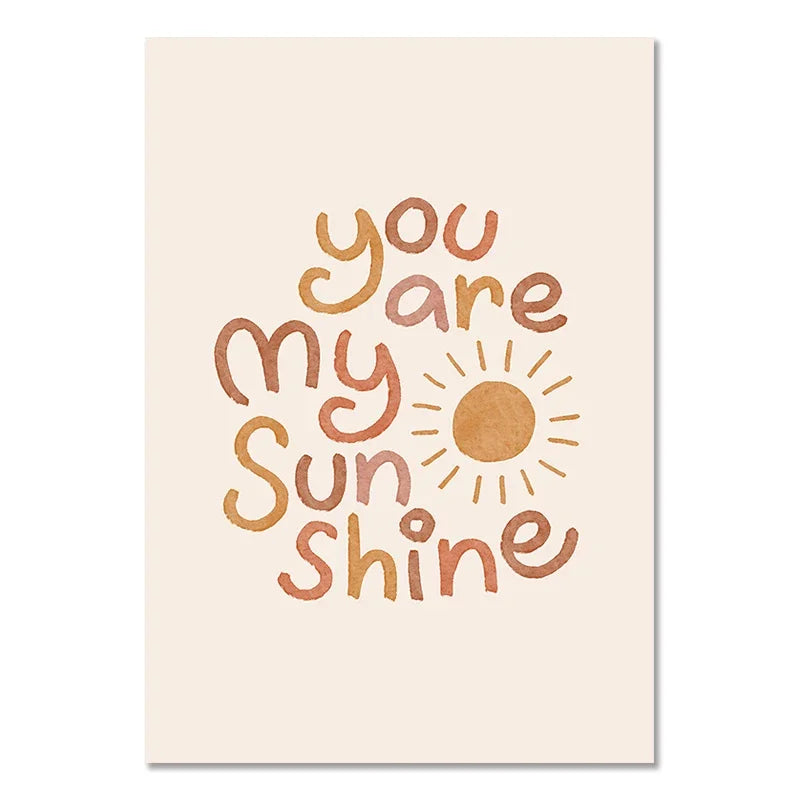 Nursery Wall Posters Sun Rainbow Canvas Painting Alphabet Print Number Poster Nordic Wall Art Pictures for Kids Room Decorati