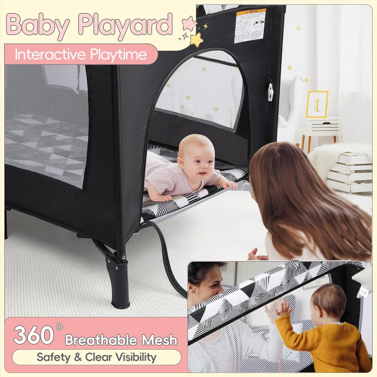 5-in-1 Baby Bassinet & Bedside Crib