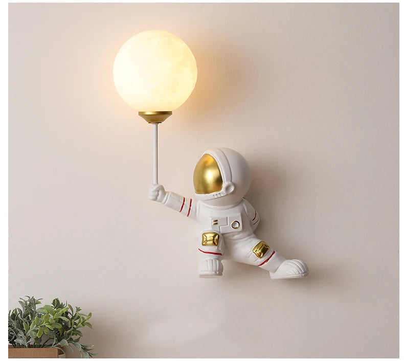 Nursery Room Children's Room Wall Light Resin Astronaut G9 Bulb Speaceman Boy Bedroom Bedside Night Lamps AC110V 220V