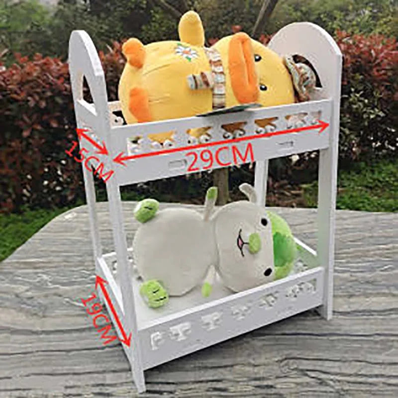 Mini Doll Furniture Bedroom Doll Play House Double Bed Wooden Fabric Bed OB11 BJD Doll Bed