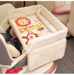 Baby Car Waterproof Storage Dining Table, Cartoon Kids Car Safety Seat Tray, Universal Small Table Board for Strollers