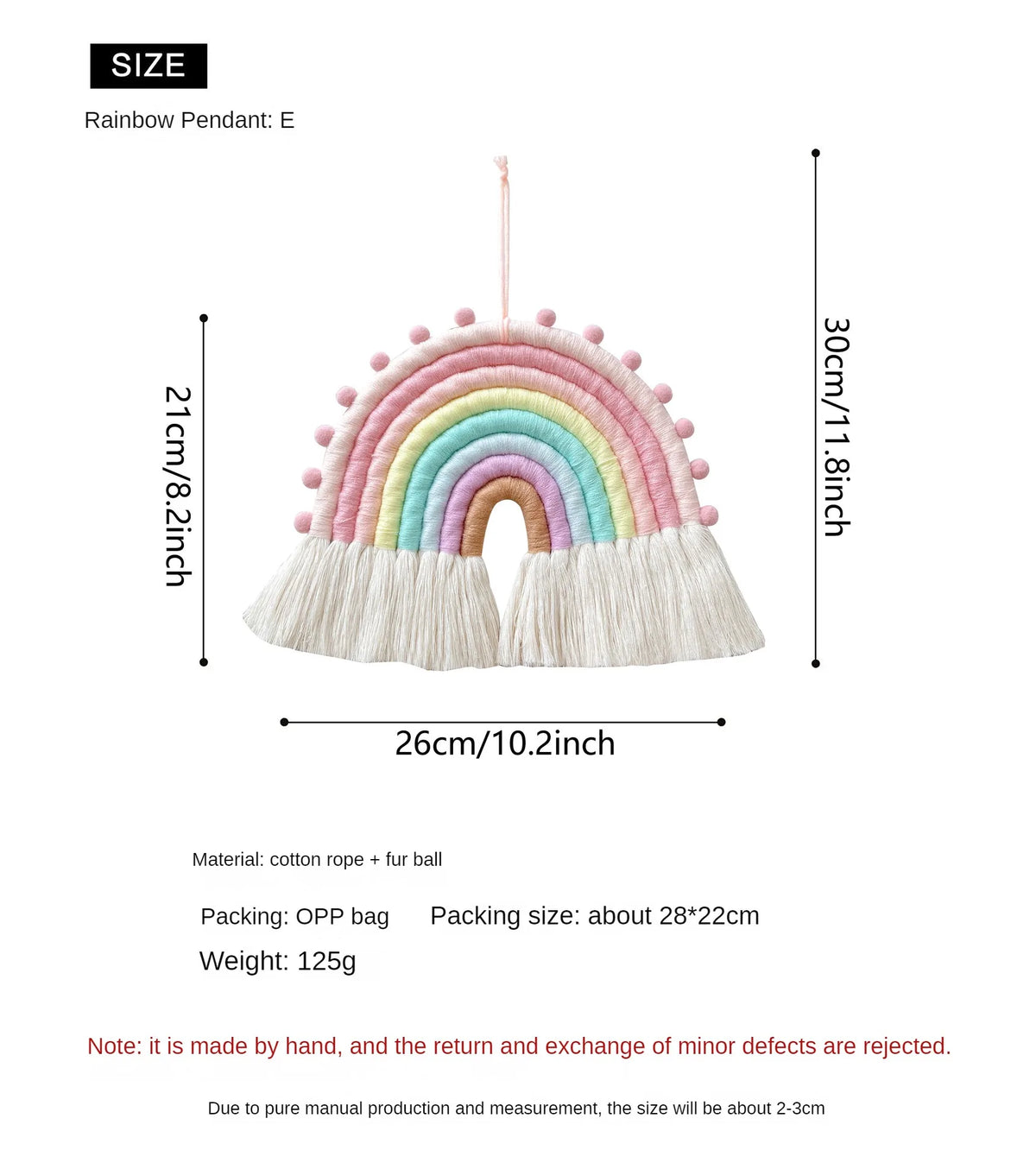 Ins Style Nordic Style Rainbow Home Children's Room Decoration Pendant Woven Rainbow Hanging Wall Hanging Pendant