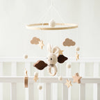 Wooden Rattles Toys Baby Crib Mobile Bed Bell Soft Felt Hot Balloon Newborn Music Bed Bell Hanging Toys Crib Bracket Baby Gifts