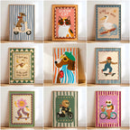 Animal-themed Baby Room Posters: Stylish and Playful Animal Prints Whimsical Canvas Wall Art Suitable for Modern Baby Room De