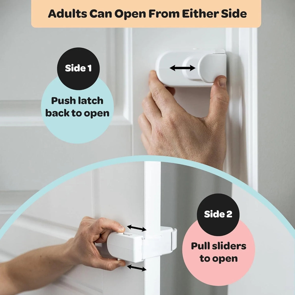 Baby Safety Lock Anti-Jamming Door Blocking Mechanism Safety Cabinet Lock Kids Security Childproof Safety Lock for Interior Door