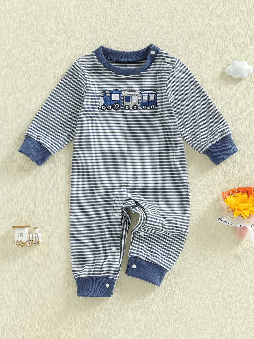 Boys Fall Striped Playsuit