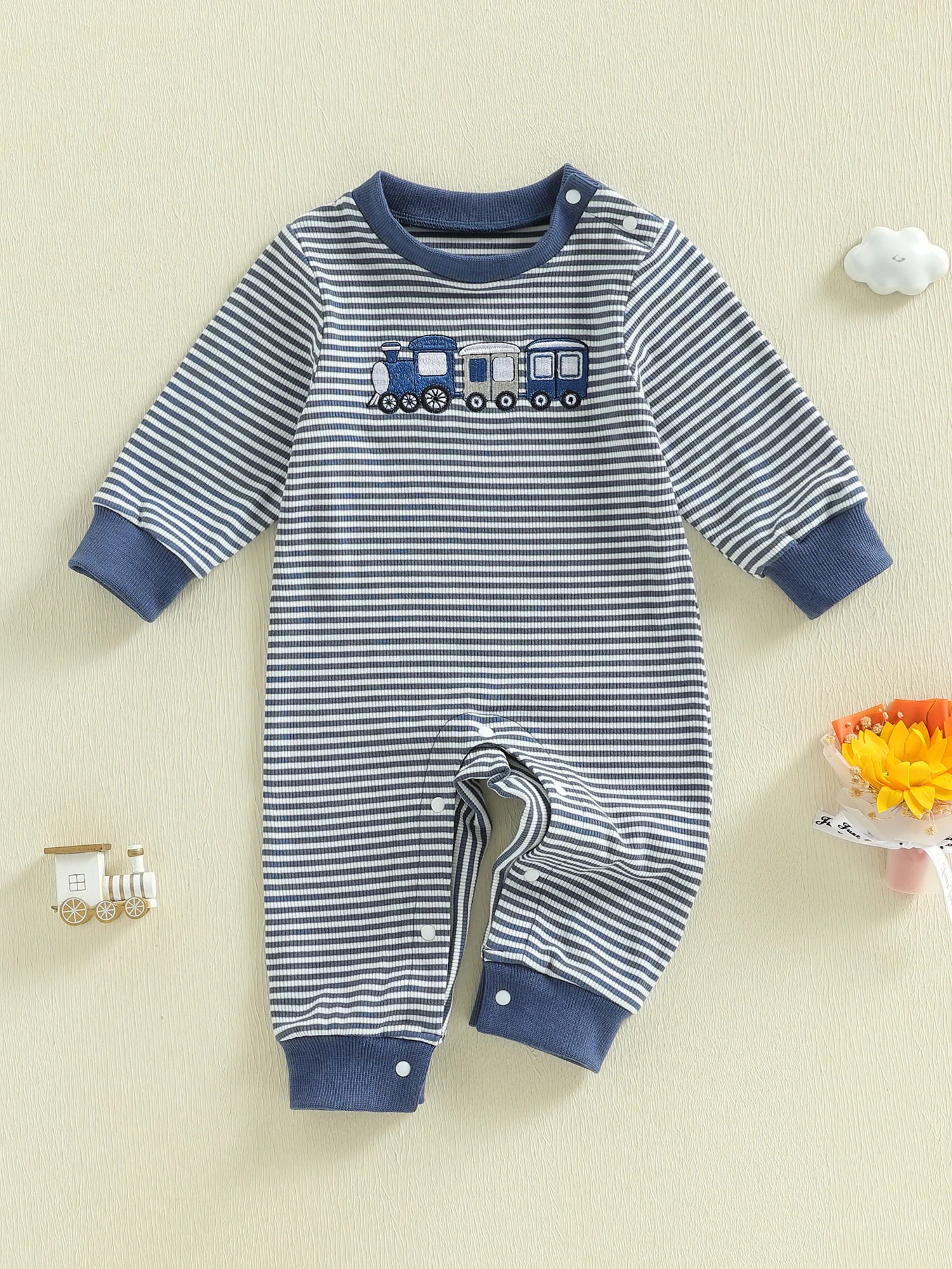Boys Fall Striped Playsuit