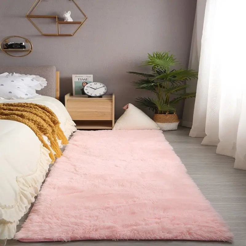 Furry Carpet Living Room Mat Modern Bedroom Nordic Style Decoration Carpet Large Size Black Gray White Non Slip Children's Rugs