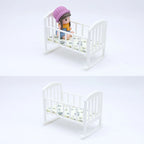 1/12 Dollhouse Mini Cradle Baby Bed Rocking Bed Model Dollhouse Simulation Furniture Decoration Play Toy Dolls House Accessories