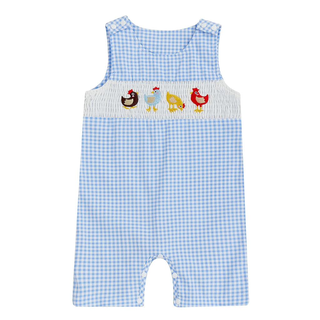 Baby Boy Embroidered Romper