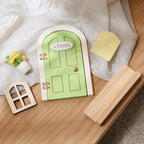 Novelty Glows in The Dark Window Dollhouse Home Decorations Mini Creative Fairy Elf Door Funny Wooden Mouse Hole Nursery Decor