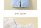 Ins Handmade Baby Boys' Clothes New British Wind Cotton Short-sleeved Shirt Embroidered Bear Clothes Baby Boys Boutique Suits