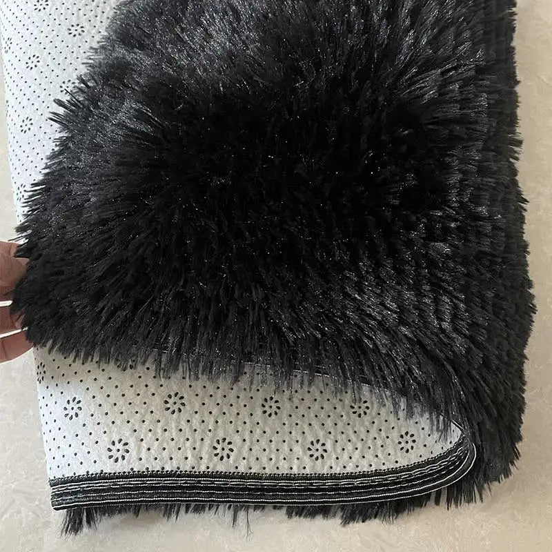 Furry Carpet Living Room Mat Modern Bedroom Nordic Style Decoration Carpet Large Size Black Gray White Non Slip Children's Rugs