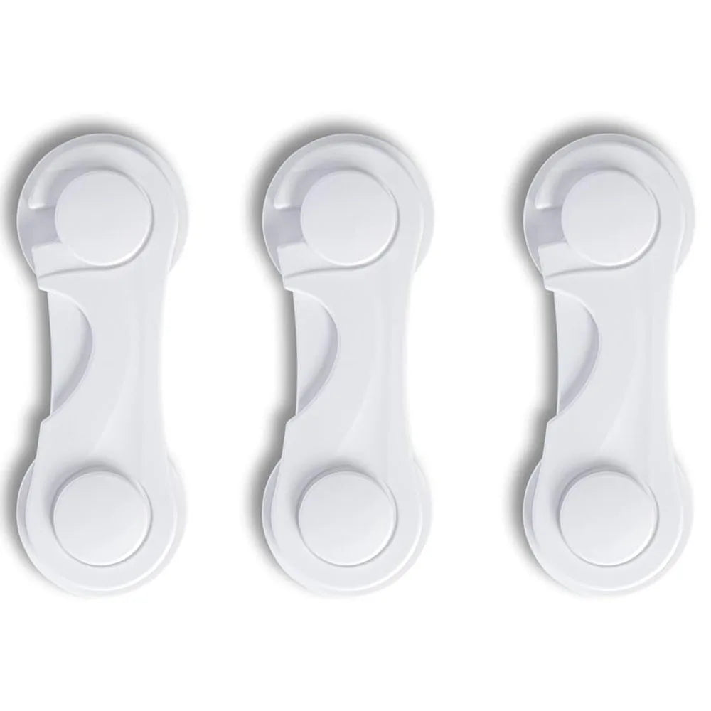 Baby Proof Cabinet Door Locks Child Safety Latch for Drawers Cupboards Fridge Closet Pantry - Adhesive Childproof Locks for Kids