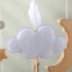 Wooden Rattles Toys Baby Crib Mobile Bed Bell Soft Felt Hot Balloon Newborn Music Bed Bell Hanging Toys Crib Bracket Baby Gifts