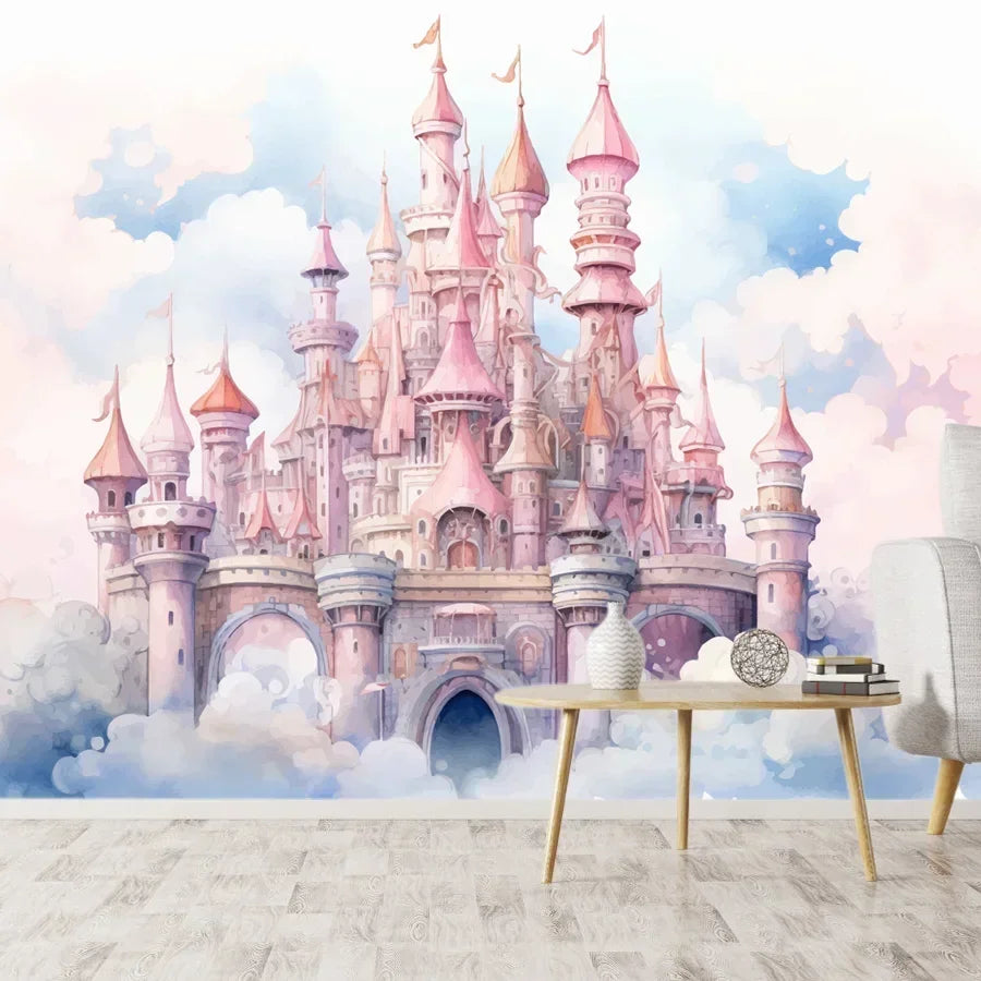 8+ Cartoon Nursery Flower Castle Walls Home Decor Self Adhesive Optional Photo Wallpaper for Bedroom Decoration Kids Baby Mural