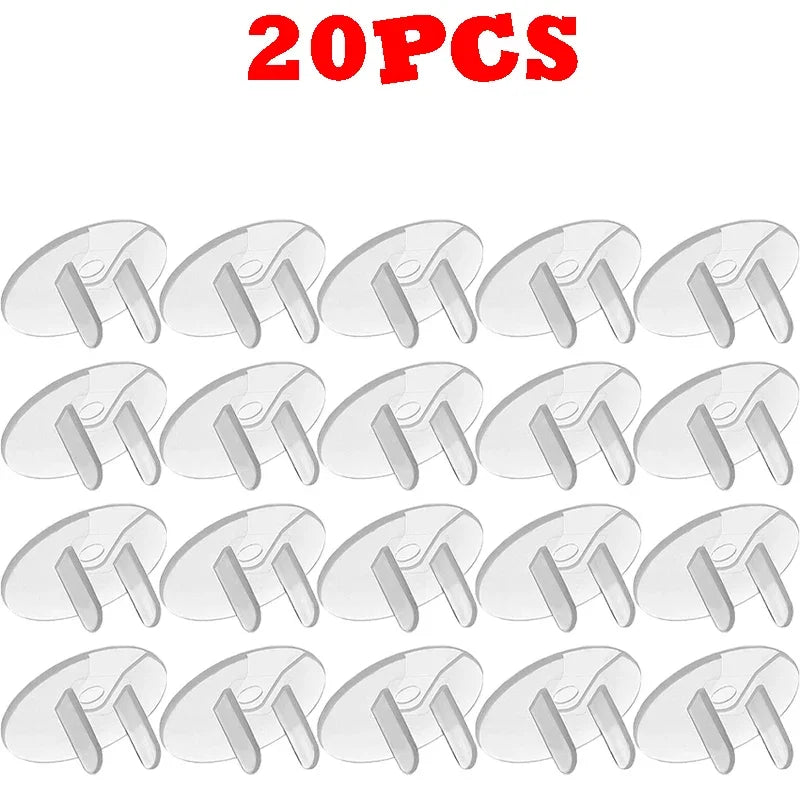 10/20PCS Childproof Outlet Covers – US Standard Baby Safety Plugs, Clear Electrical Socket Protectors for Home & Export