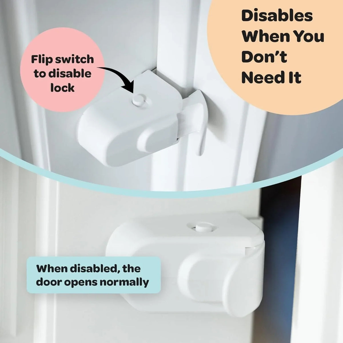 Baby Safety Lock Anti-Jamming Door Blocking Mechanism Safety Cabinet Lock Kids Security Childproof Safety Lock for Interior Door