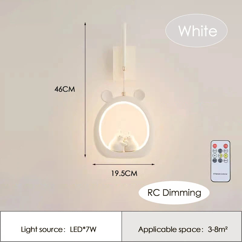 Cute Children's Room Girl Bedroom Wall Lamps Embrace Pear Lamp Creative Cream Style Princess Room Baby Room Bedside Wall Lights