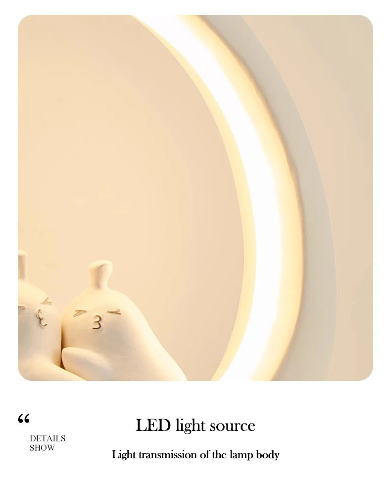 Cute Children's Room Girl Bedroom Wall Lamps Embrace Pear Lamp Creative Cream Style Princess Room Baby Room Bedside Wall Lights