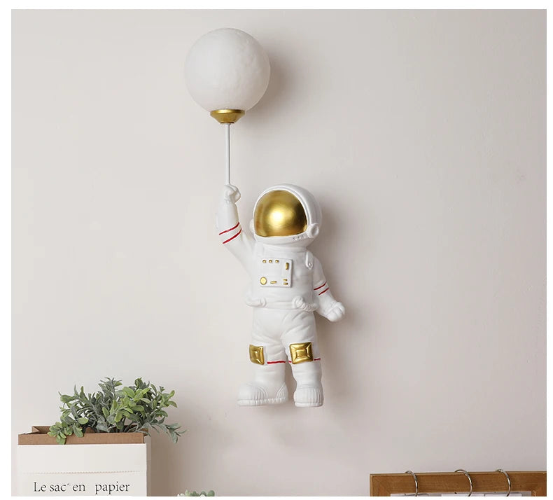 Nursery Room Children's Room Wall Light Resin Astronaut G9 Bulb Speaceman Boy Bedroom Bedside Night Lamps AC110V 220V