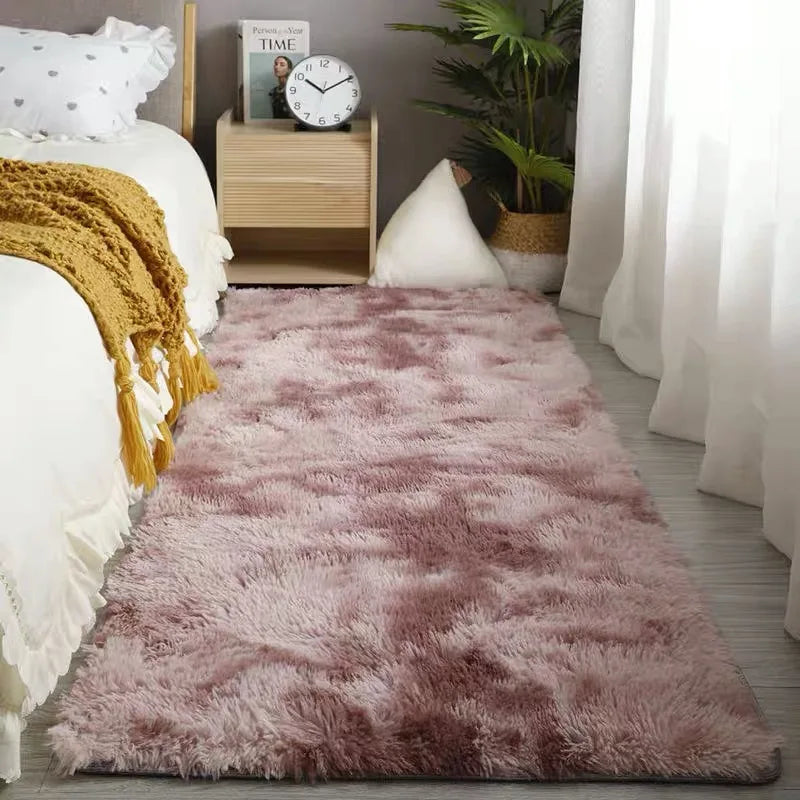 Furry Carpet Living Room Mat Modern Bedroom Nordic Style Decoration Carpet Large Size Black Gray White Non Slip Children's Rugs