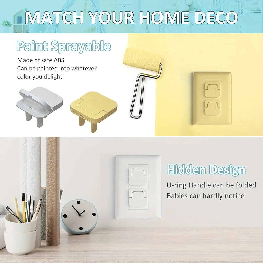 1-20Pc Baby Proof Outlet Covers Child Safety Plug Protector Reusable Socket Caps Electrical Outlet Plug Covers for Childproofing