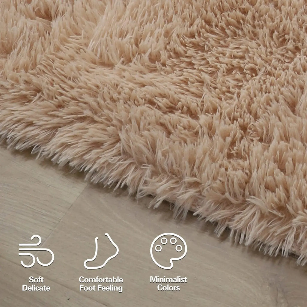 Furry Carpet Living Room Mat Modern Bedroom Nordic Style Decoration Carpet Large Size Black Gray White Non Slip Children's Rugs