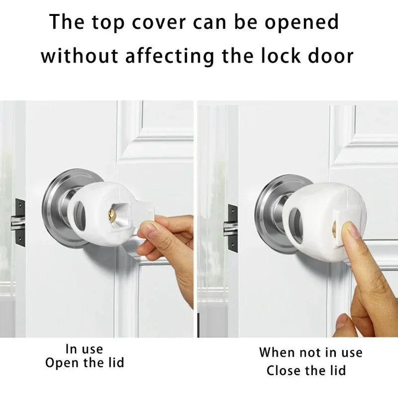 Baby Safety Door Lock with Protective Cover, Child Safety Design, Prevents Accidental Opening, Essential for Home Safety