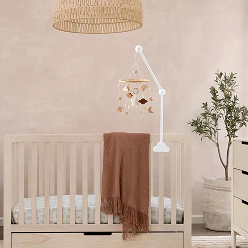 Wooden Baby Crib Mobile with Felt Animals
