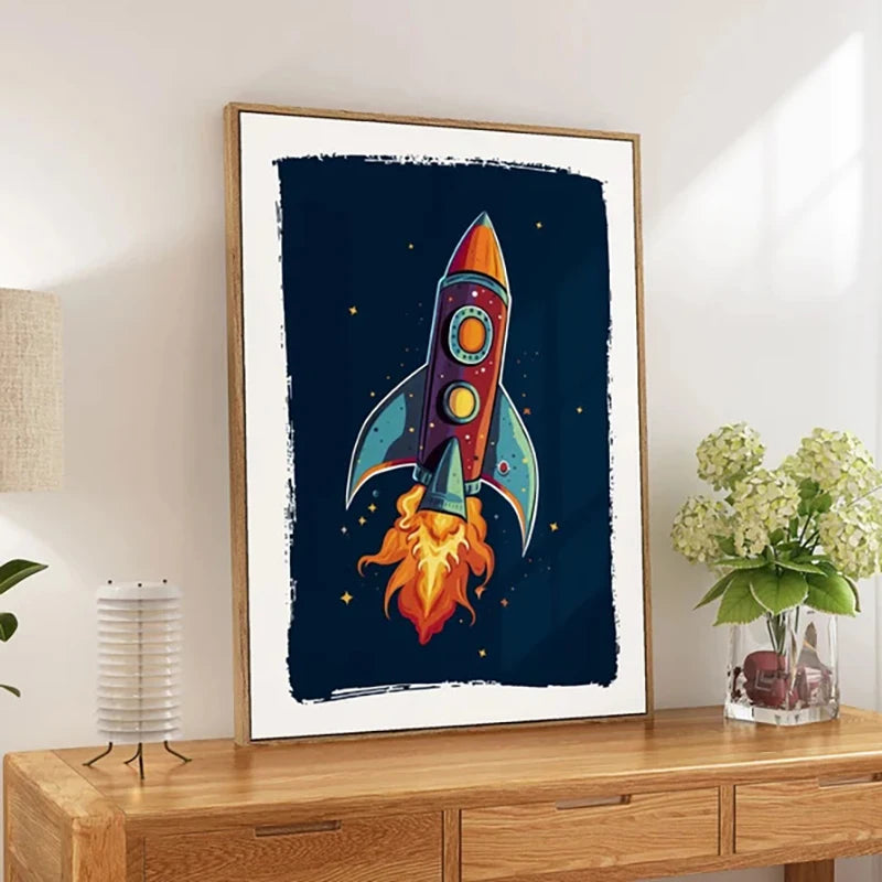 Astronaut Space Themed Nursery Prints Poster Kids Space Themed Bedroom Decor Nursery Decoration Kids Room Nursery Decorative