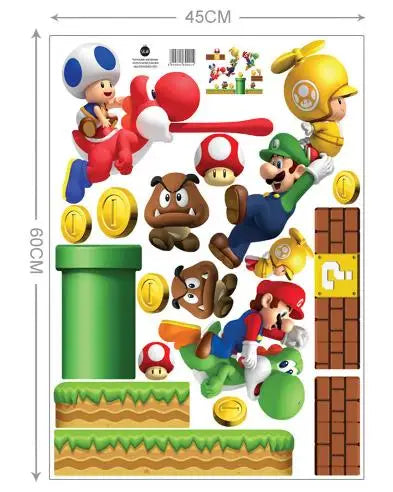 NEW Children favorite game wall decals super boys funny anime 3d vinyl stickers kids room nursery decoration cartoon poster