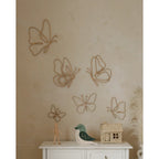Wooden Outline Plywood Butterflies Nursery Wall Decor, Teen Room Wall Art, Boho Butterfly Decor, Girls Bedroom Decoration