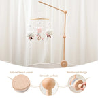 Wooden Baby Crib Mobile with Felt Animals