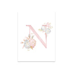 Baby Decoration Bedroom Child Posters Girl's Room Prints Nursery Pink Flower Wall Art Canvas Painting Pictures kids Room Decor