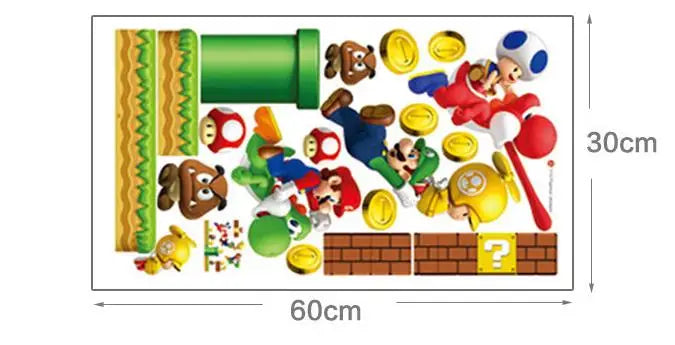 NEW Children favorite game wall decals super boys funny anime 3d vinyl stickers kids room nursery decoration cartoon poster
