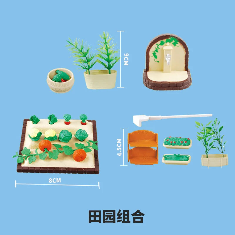 Miniature Items Dollhouse Furniture Accessories Living Room Bedroom Supermarket Shopping Games Family Interaction Doll Kids Toys