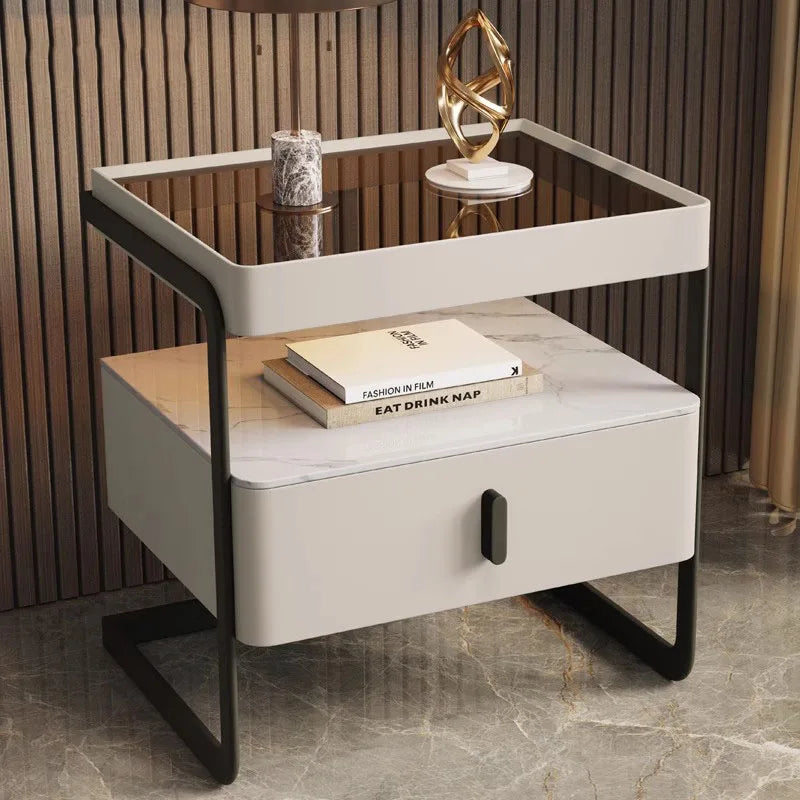 Vintage Premium Bedside Table Bedroom Mobile Cabinets Wood Nightstand Filing Cabinets Corner Cheap Mesa De Noche Hotel Furniture