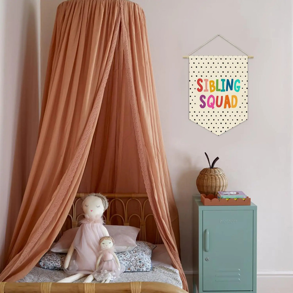 Nursery Decor Canvas Banner,Boy Bedroom Playroom Wall Art Decorations,Boho Twin Room Sign, Big Bro Lil Bro, Sage Green Blue Kids