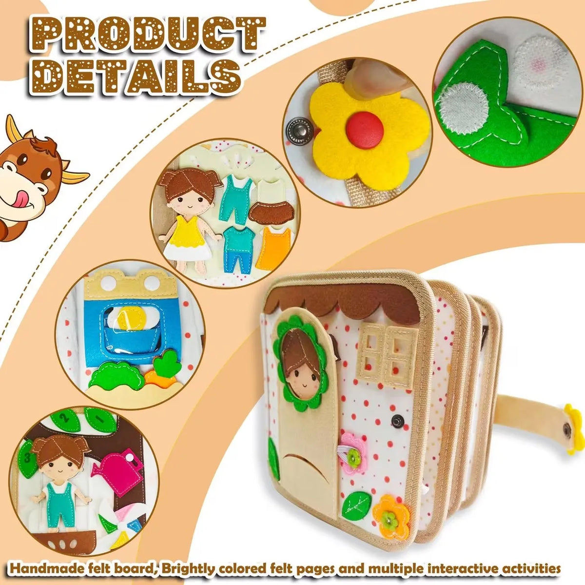Toddler Dress-Up Felt Busy Book