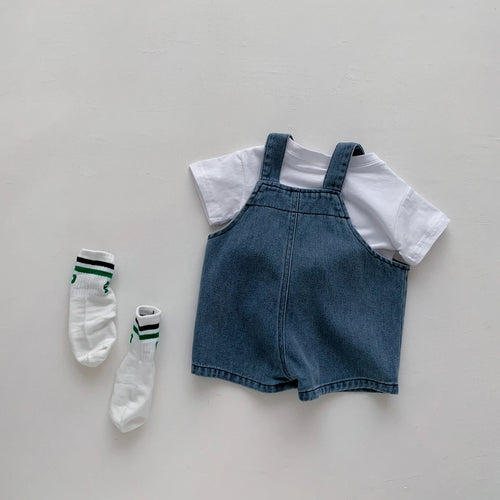 2-Piece Baby T-Shirt & Denim Jumpsuit Set