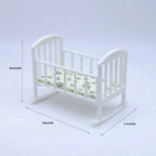 1/12 Dollhouse Mini Cradle Baby Bed Rocking Bed Model Dollhouse Simulation Furniture Decoration Play Toy Dolls House Accessories