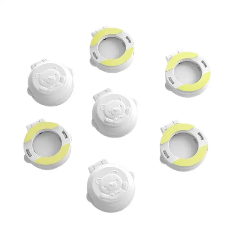 Child Safety Button Lock Cute Bear Shape Self Adhesive Kids Proof Locks for Washing Machines Ovens Fridge Kitchen Baby Proofing