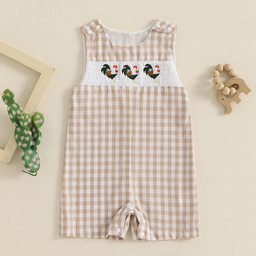Baby Boy Embroidered Romper