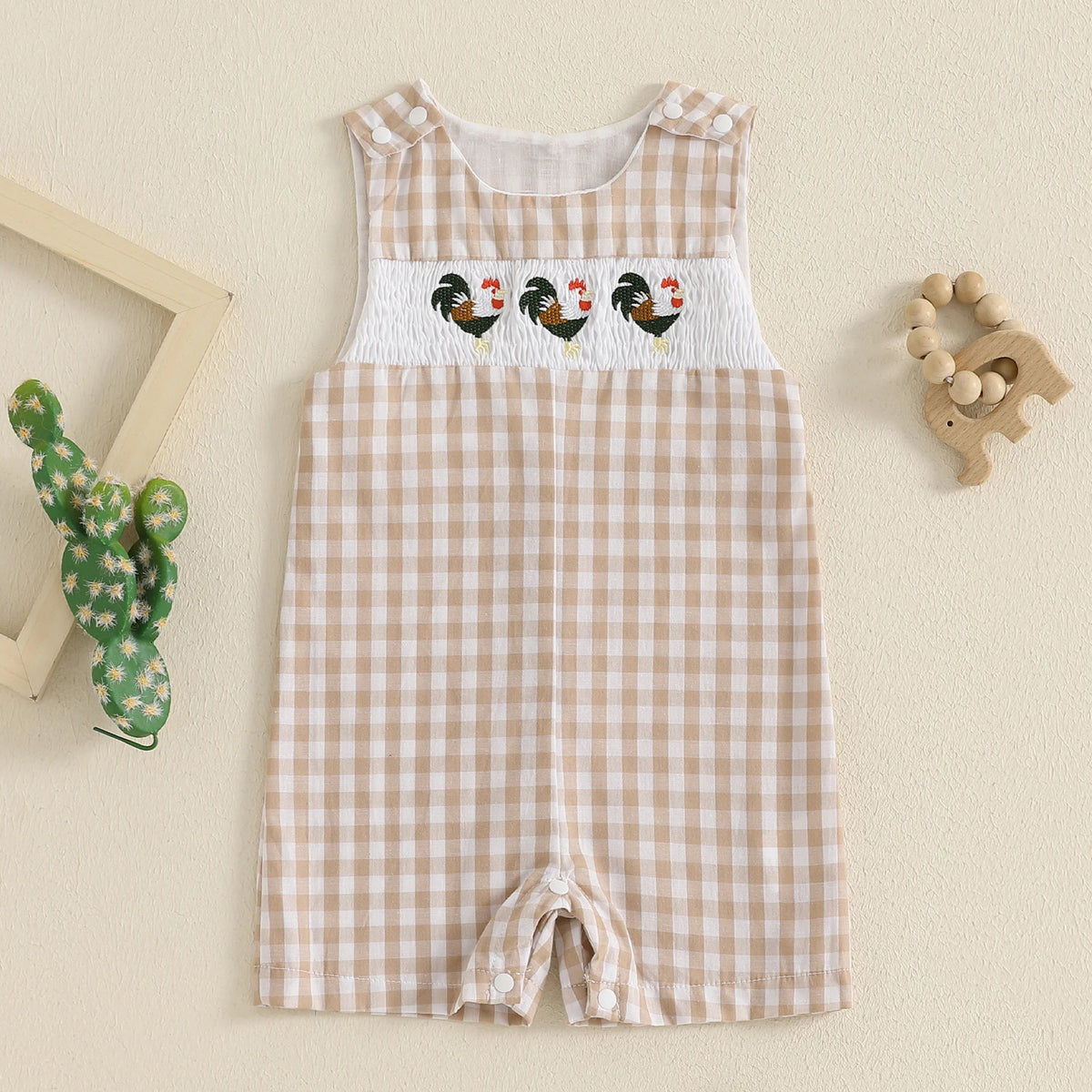 Baby Boy Embroidered Romper
