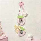 INS Cute Room Decoration Wall Cartoon Strawberry Bear Creative Combo Wall Hanging Cute Connected Photo Frame Bedroom Photo Decor