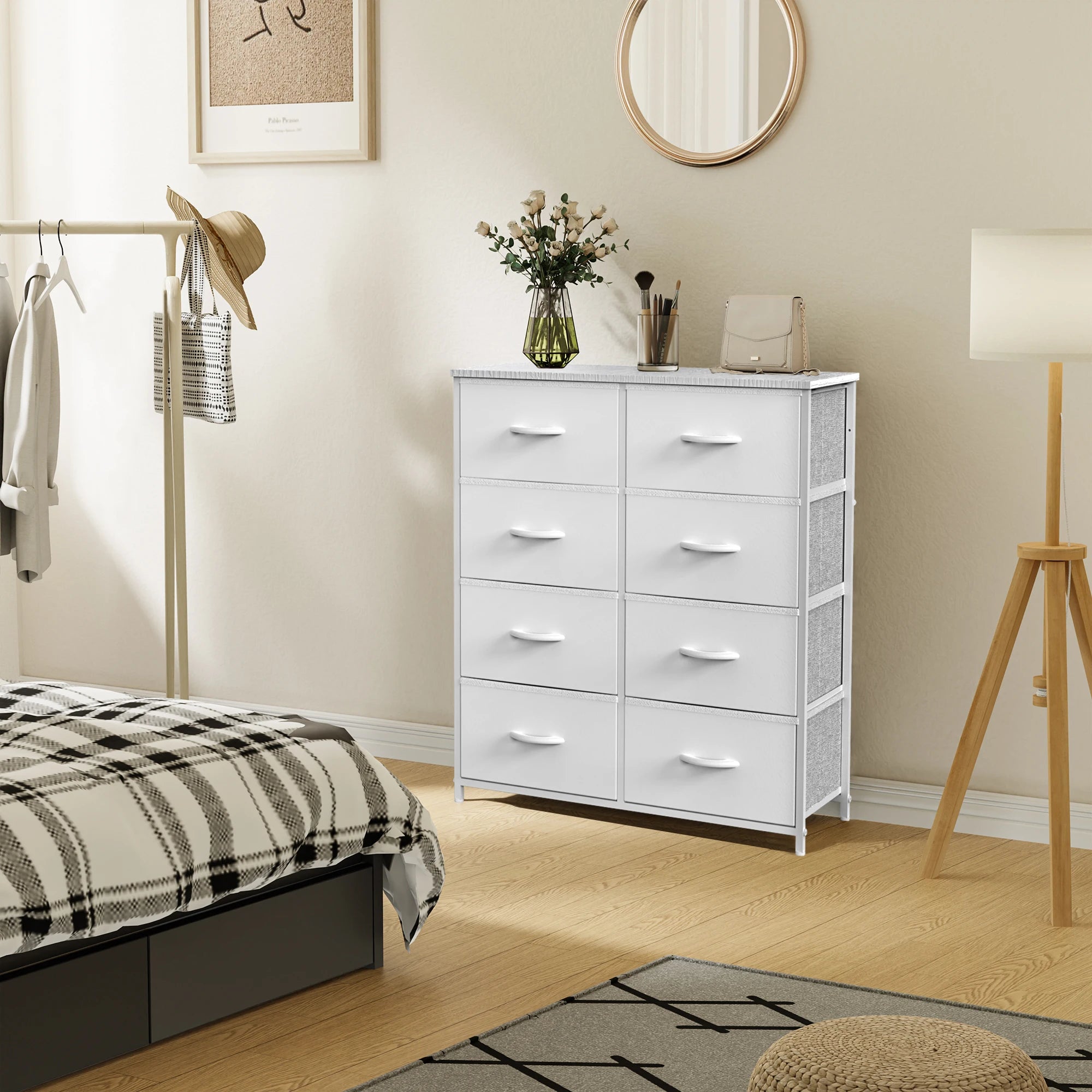 Children's Wardrobe For Bedroom With 8 Fabric Drawers