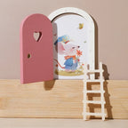 Novelty Glows in The Dark Window Dollhouse Home Decorations Mini Creative Fairy Elf Door Funny Wooden Mouse Hole Nursery Decor