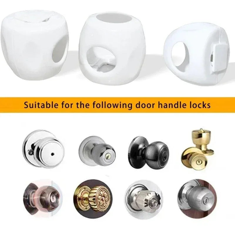 Baby Safety Door Lock with Protective Cover, Child Safety Design, Prevents Accidental Opening, Essential for Home Safety